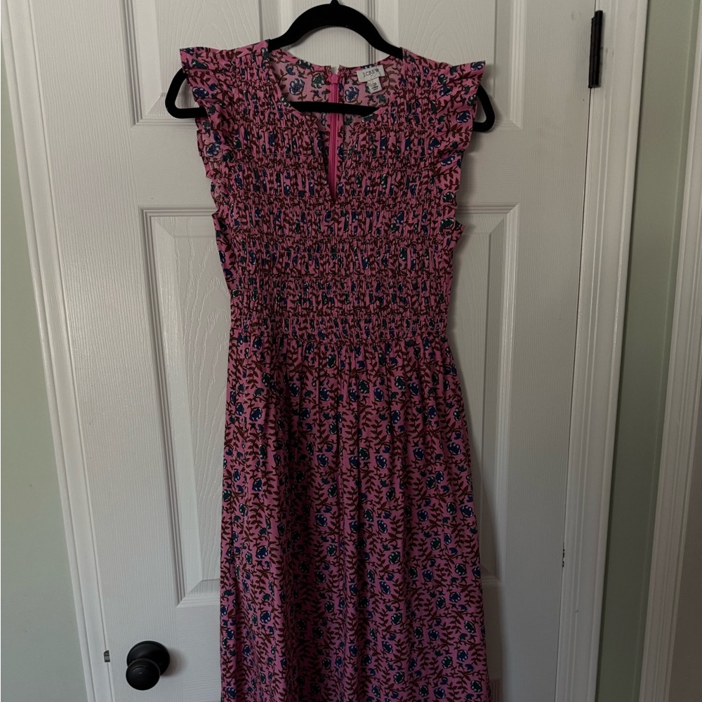 J. Crew Pink and Blue Floral Dress